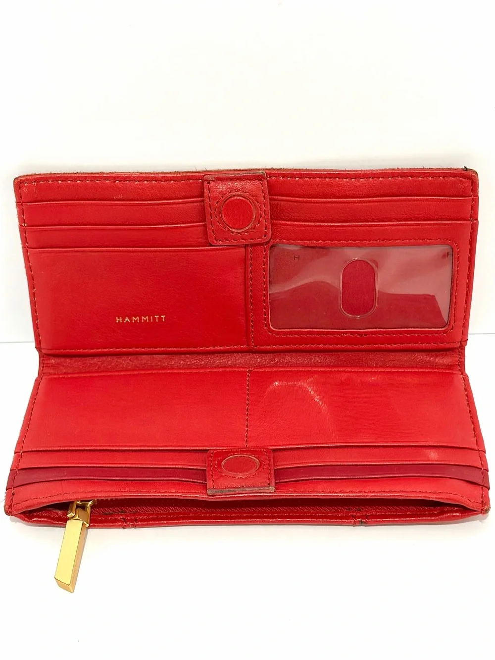 Hammitt 110 North Wallet In Limited Edition Winter Cherry with Brushed Gold